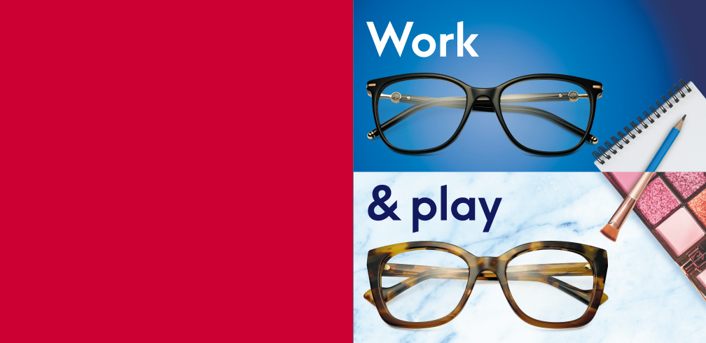 Work and play eyeglass frames for office and everyday wear