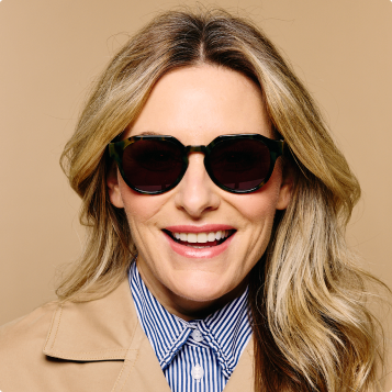 Woman wearing designer sunglasses