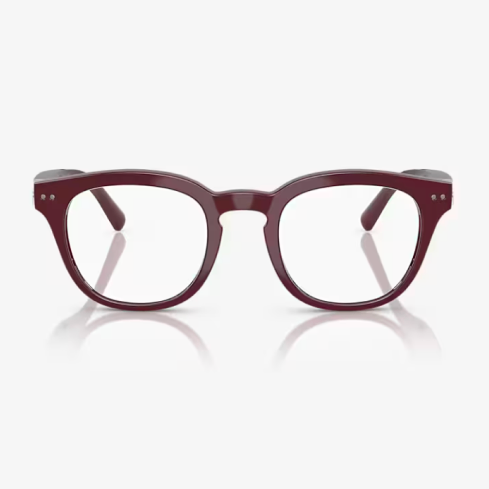 Maroon Nuance eyeglasses with bold rectangular frame.