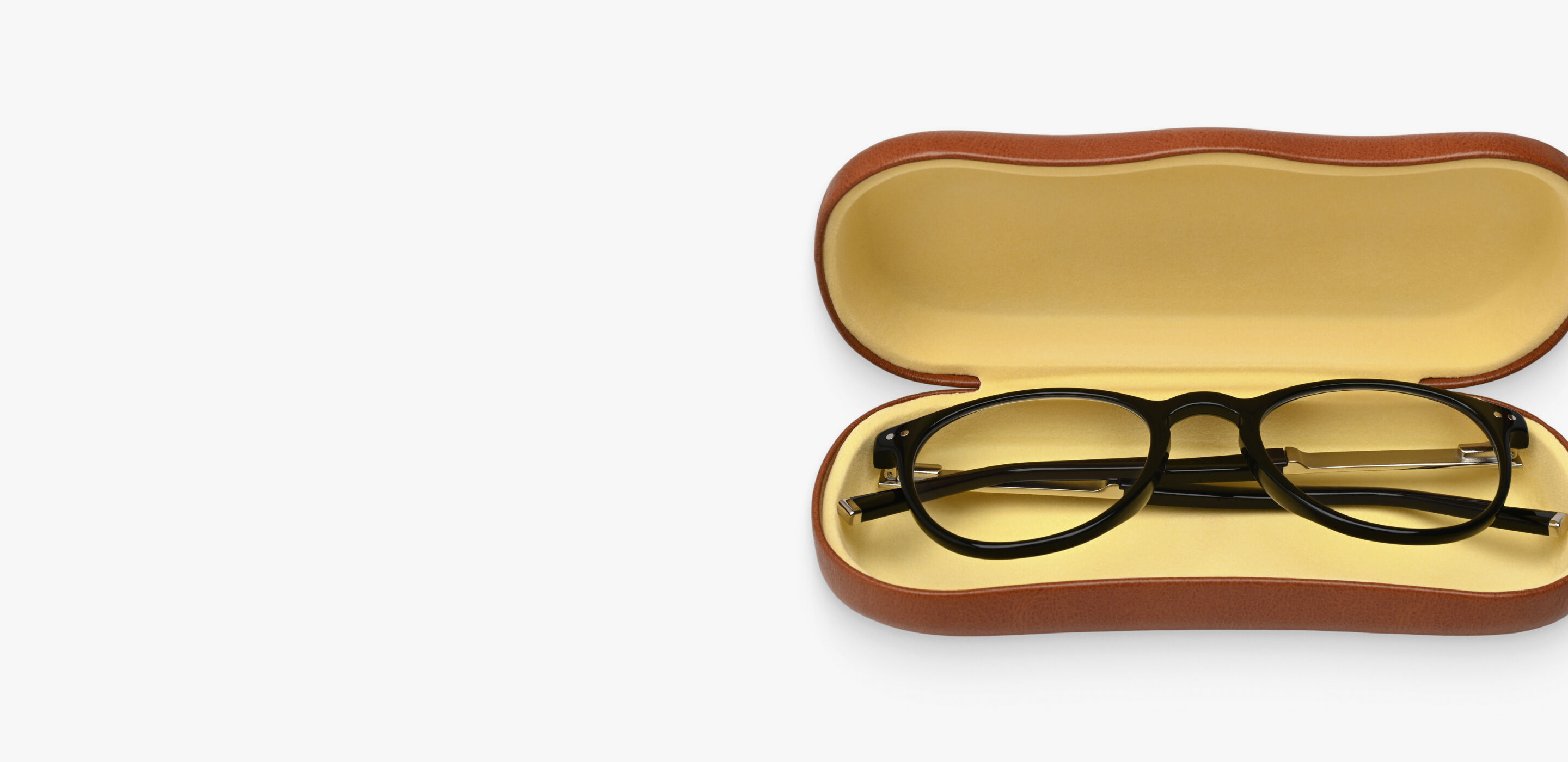 Pair of glasses in a case
