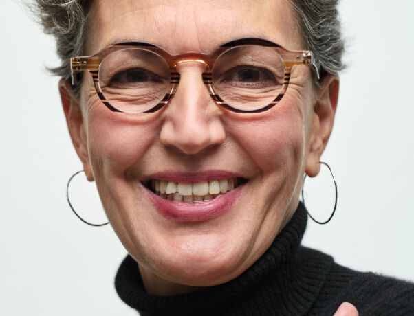 Woman wearing glasses